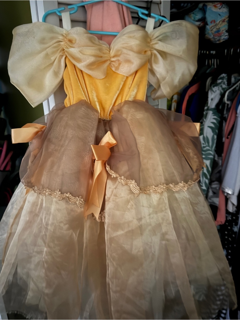 Source Unknown Yellow Gold Fairy Costume Dress with Organza Bows